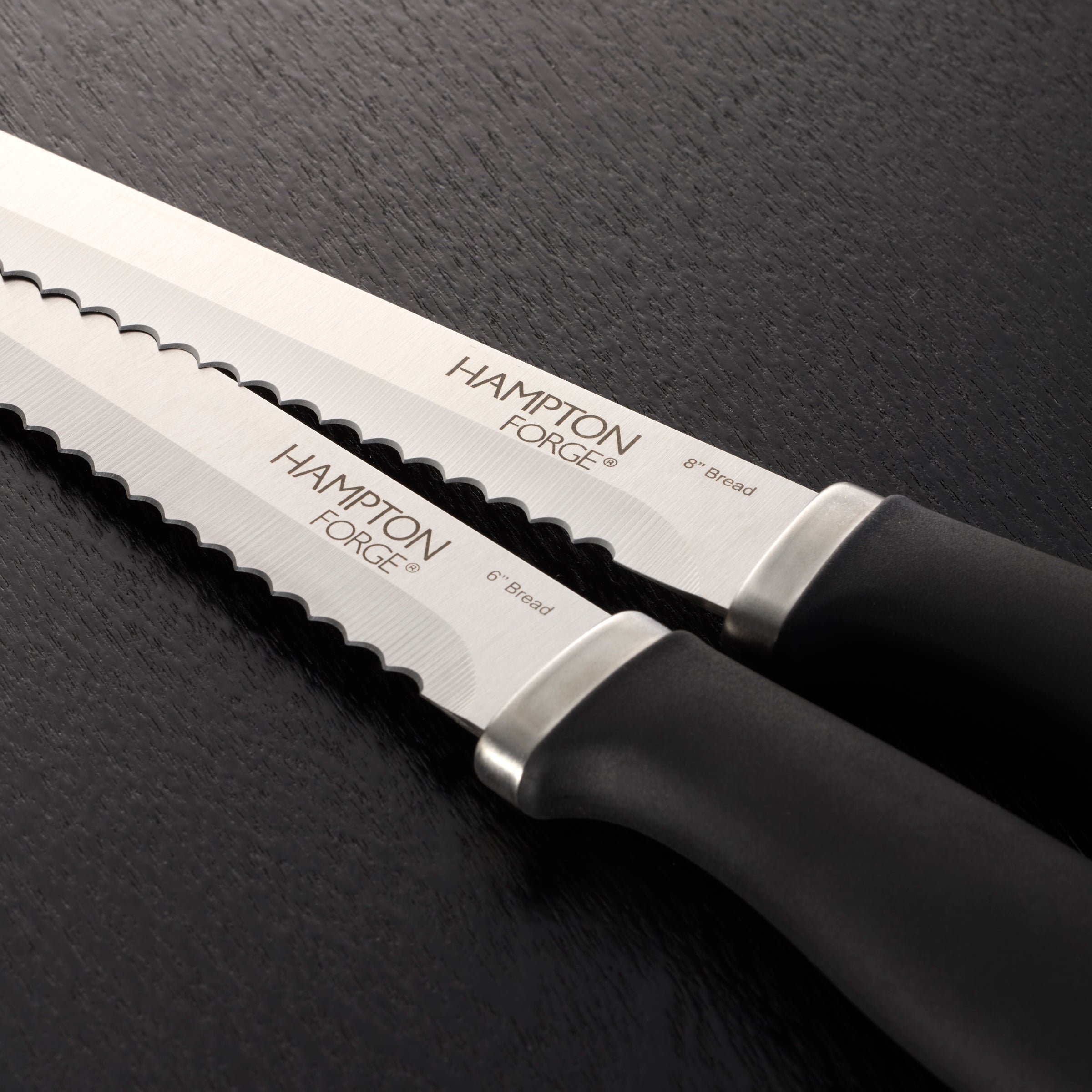 Epicure Bread Knives with Blade Guards, Set of 2