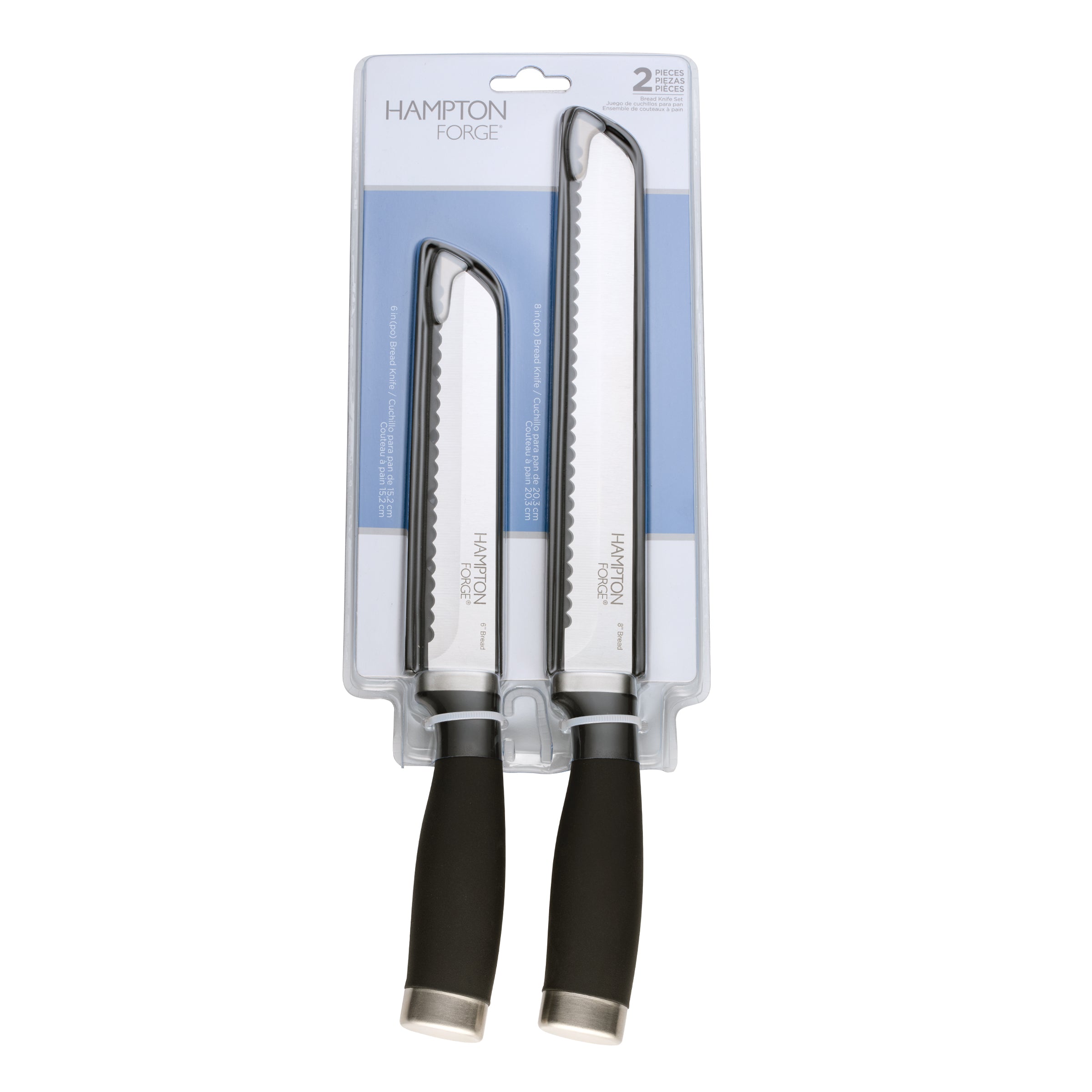 Epicure Bread Knives with Blade Guards, Set of 2